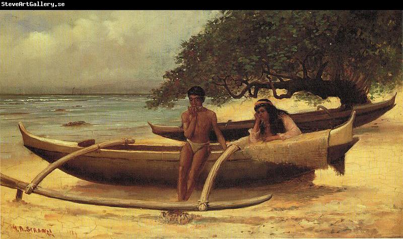 unknow artist Hawaiian Canoe, Waikiki,